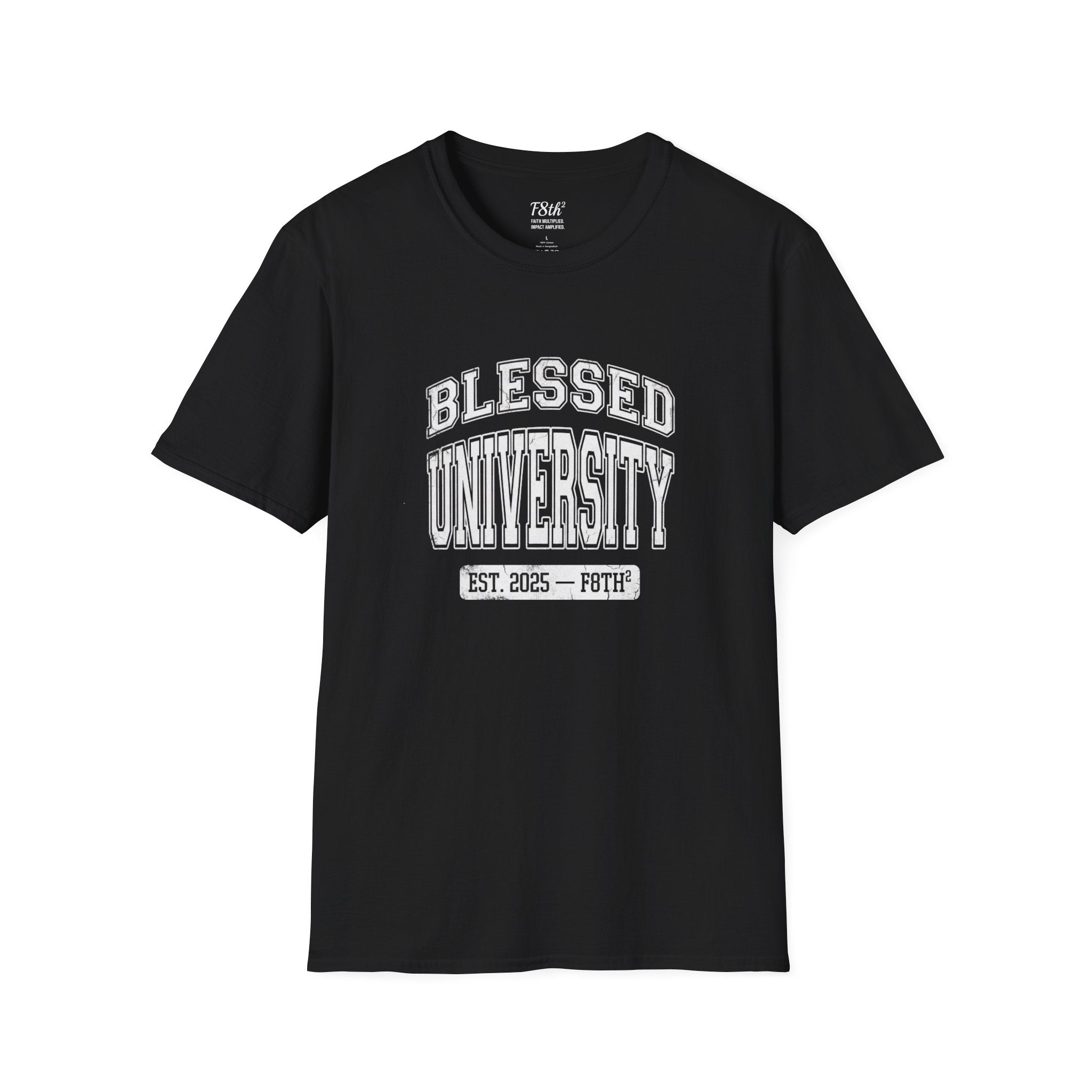 Blessed University T-Shirt — Vintage Collegiate Faith Tee (Est. 2025)