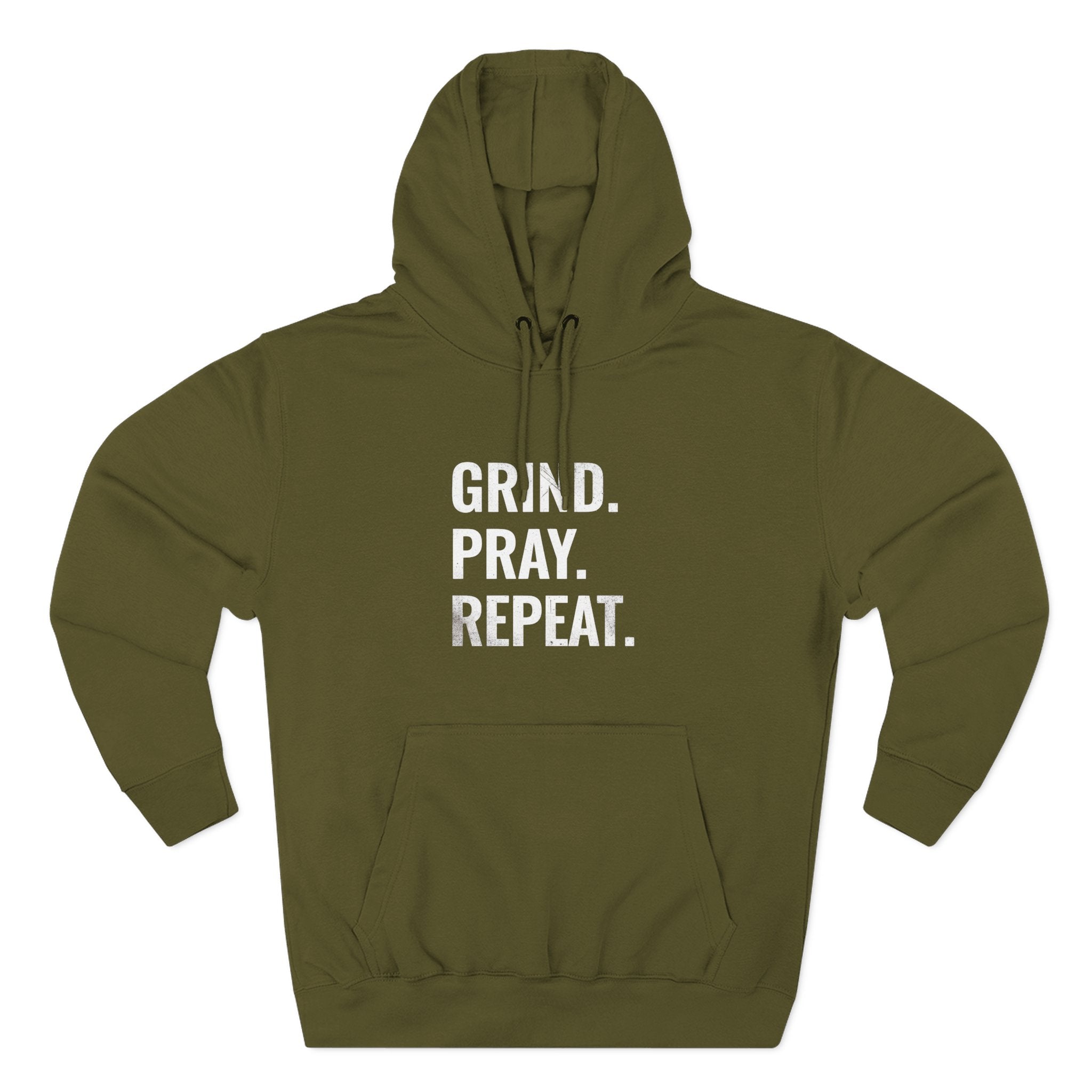 Grind. Pray. Repeat. Hoodie — Motivational Christian Fleece Pullover
