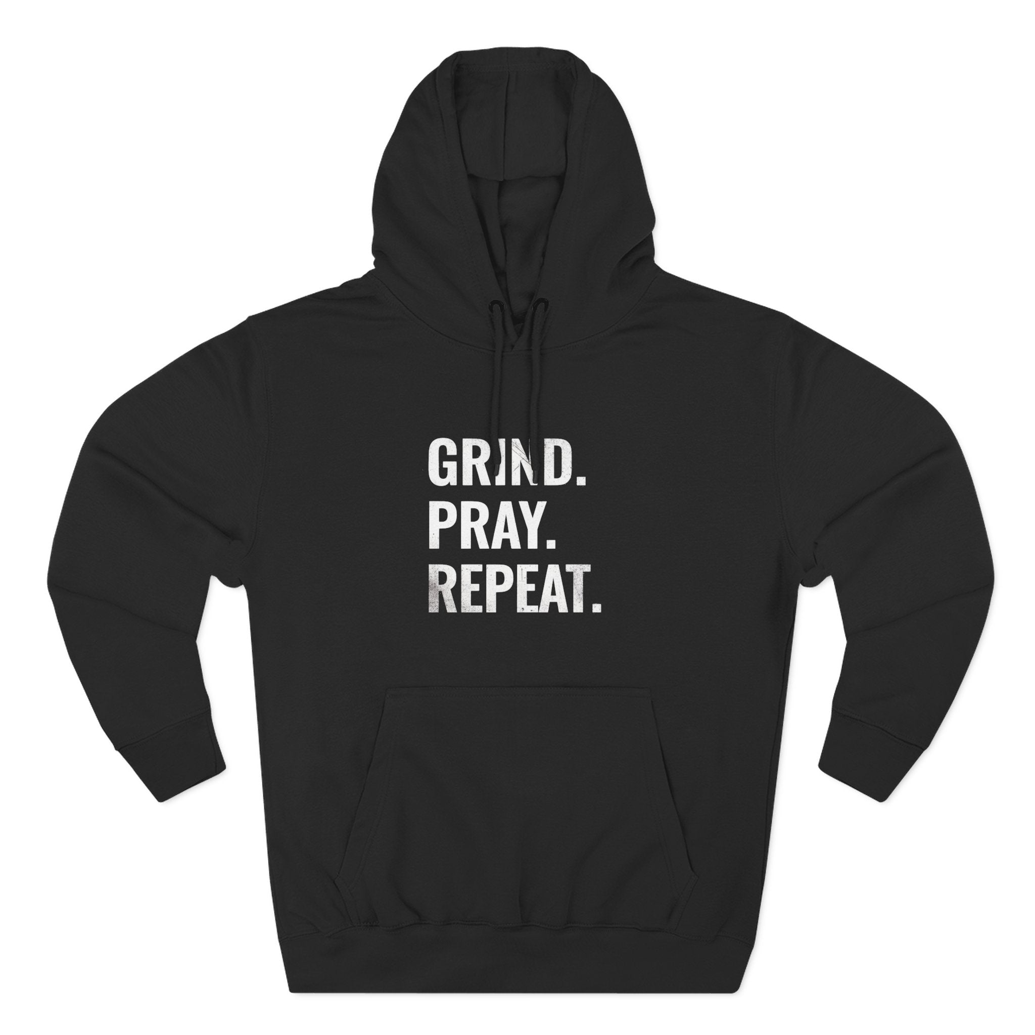 Grind. Pray. Repeat. Hoodie — Motivational Christian Fleece Pullover